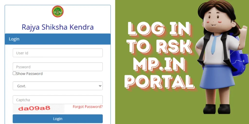 This emage showing a  Log in to RSK MP.in Portal